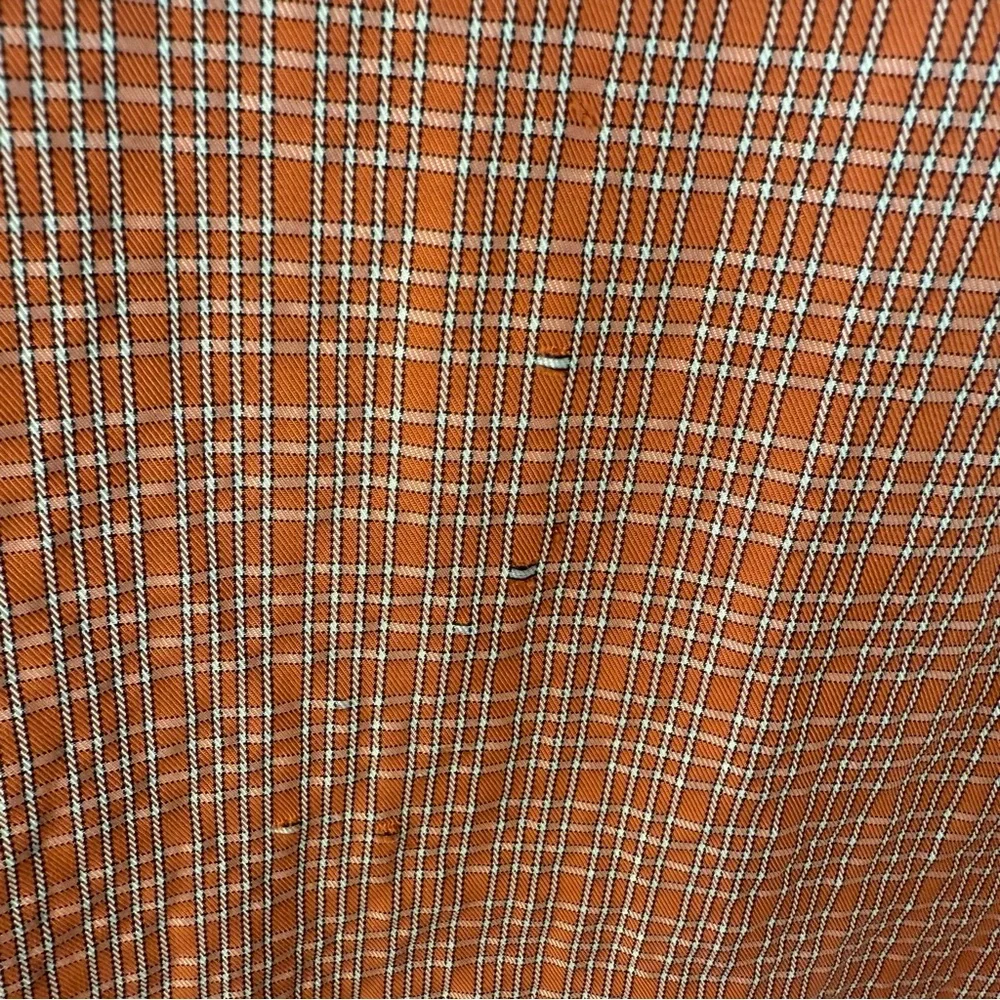 The‎ North Face Orange Checkered Shirt Men’s Size L Hiking Fishing Adventure